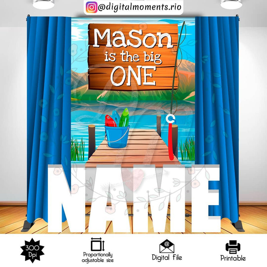 The Big One 5x6 Custom Backdrop, Digital file only | Custom Digital Download for Kids Party or Event