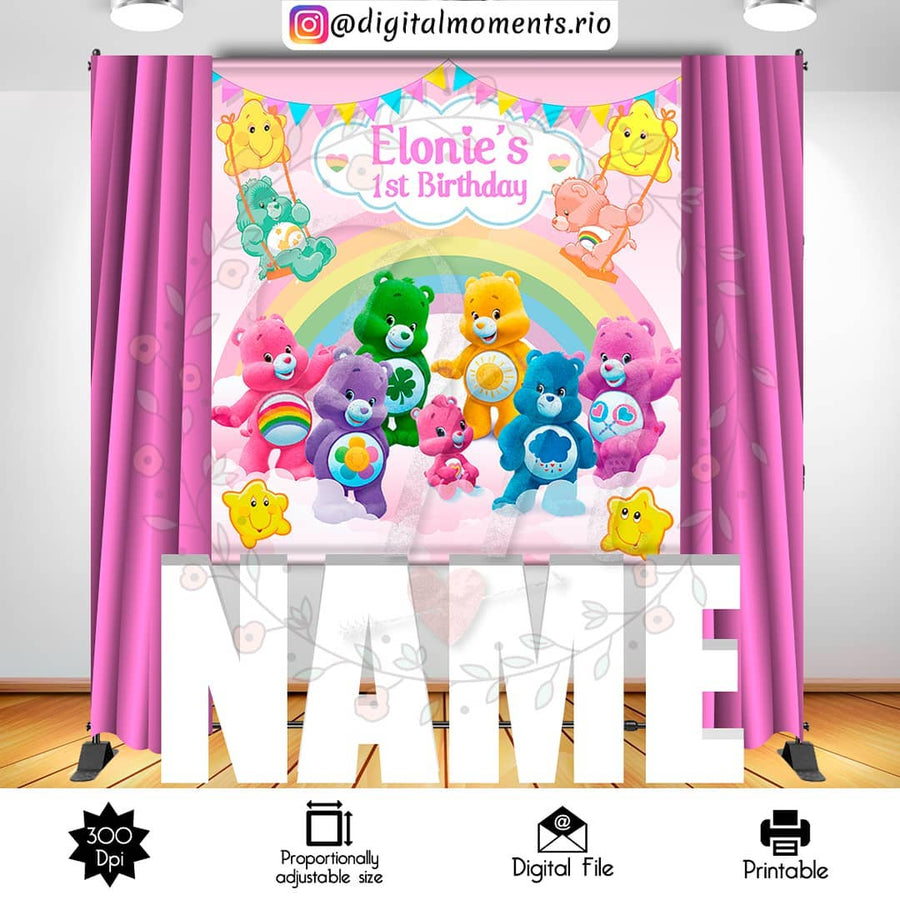 Care Bears 6x6 Custom Backdrop, Digital file only | Custom Digital Download for Kids Party or Event