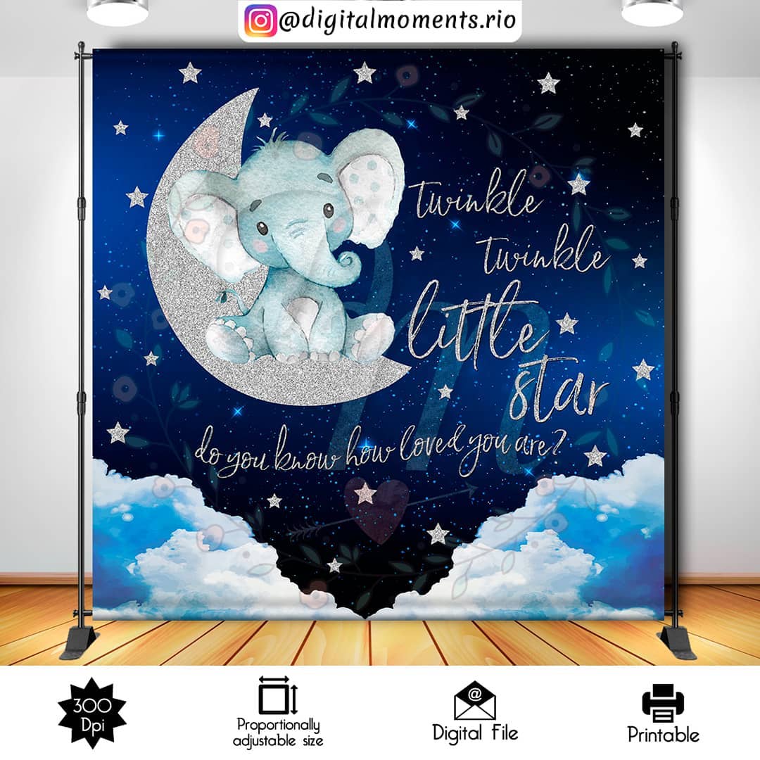 Twinkle, Twinkle, Little Star 8x8 Fondo personalizado, solo archivo digital