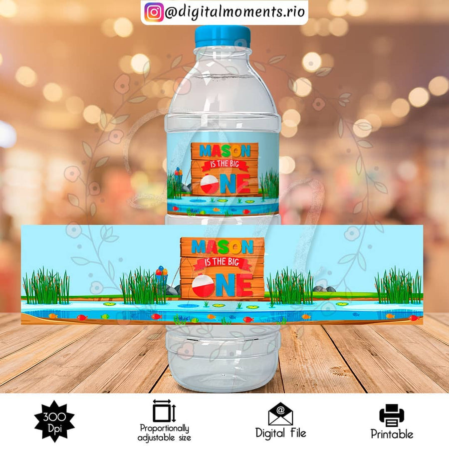The Big One Custom Water Bottle Label, Digital file only | Custom Digital Download for Kids Party or Event