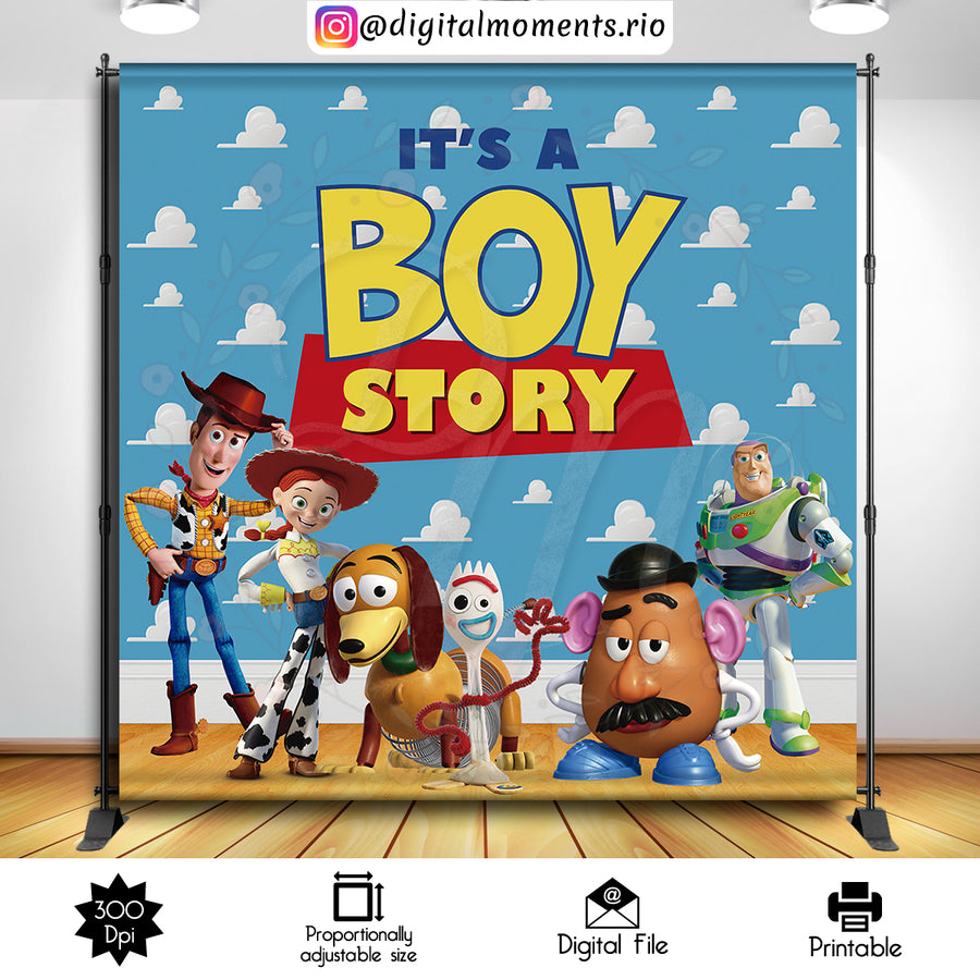 Toy Story 8x8 Digital Backdrop Design, Instant Download | Custom Digital Download for Kids Party or Event