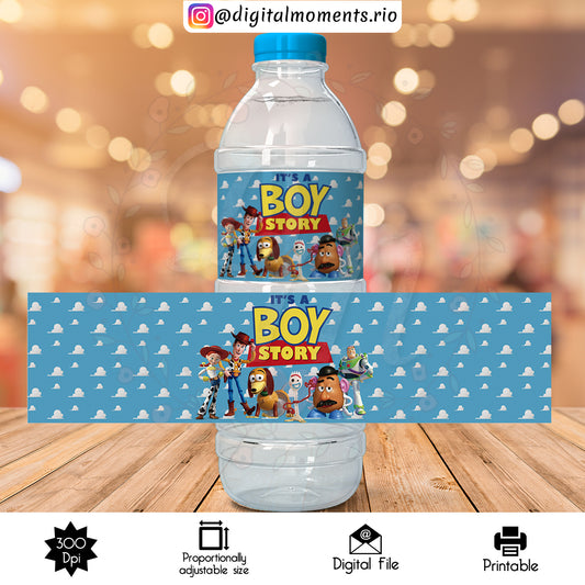 Etiqueta de botella de agua personalizada de Toy Story, solo archivo digital