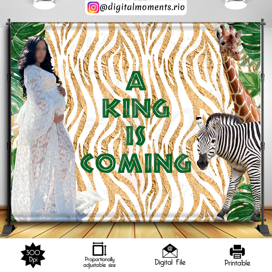 Safari 10x8 Custom Backdrop with 1 picture, Digital file only | Custom Digital Download for Kids Party or Event