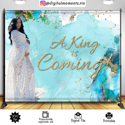 A King Is Coming 10x8_272effaa 6636 47b3 Ad2d 3c4c1ff16141, events, blue, custom, picture, 8x8, backdrop, shades