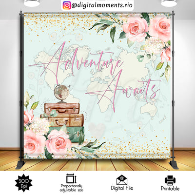 Adventure Awaits - Backdrop - Birthday