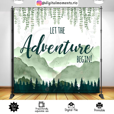 Adventure Begin - Backdrop - Birthday