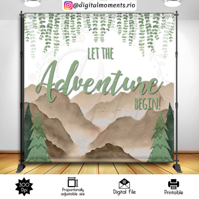 Adventure Begin - Backdrop - Birthday