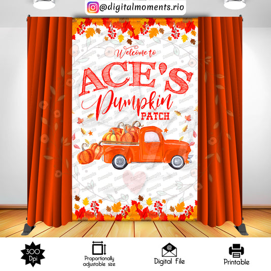 Pumpkin Patch 5x8 Fondo personalizado, solo archivo digital