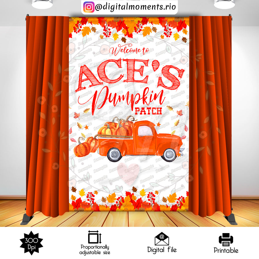 Pumpkin Patch 5x8 Custom Backdrop, Digital file only | Custom Digital Download for Kids Party or Event