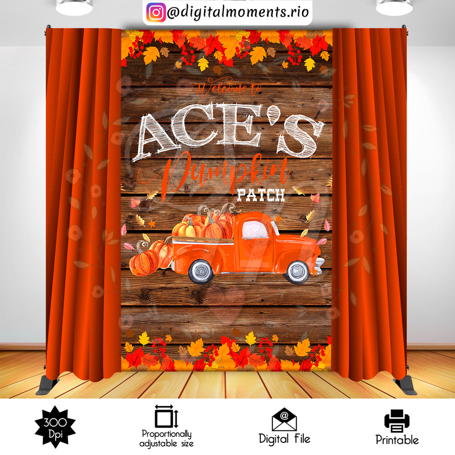 Pumpkin Patch 5x8 Custom Backdrop, Digital file only | Custom Digital Download for Kids Party or Event