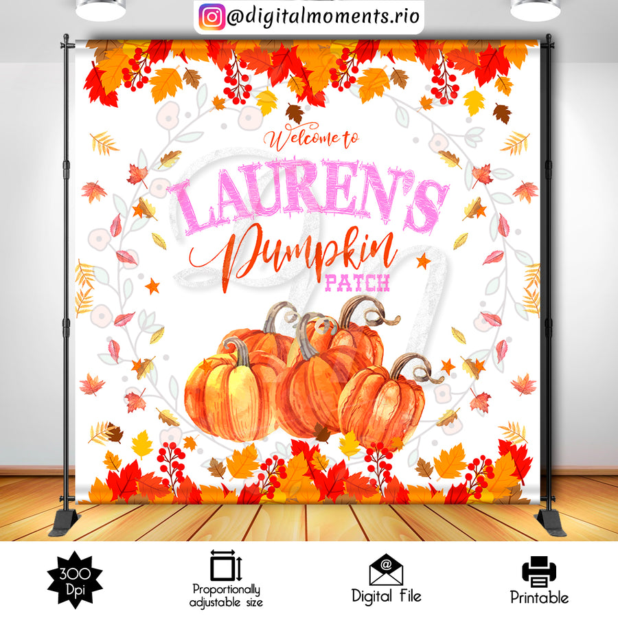 Little Pumpkin 8x8 Custom Backdrop, Digital file only | Custom Digital Download for Kids Party or Event
