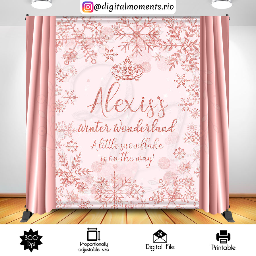Winter Wonderland 6x8 Custom Backdrop, Digital file only | Custom Digital Download for Kids Party or Event