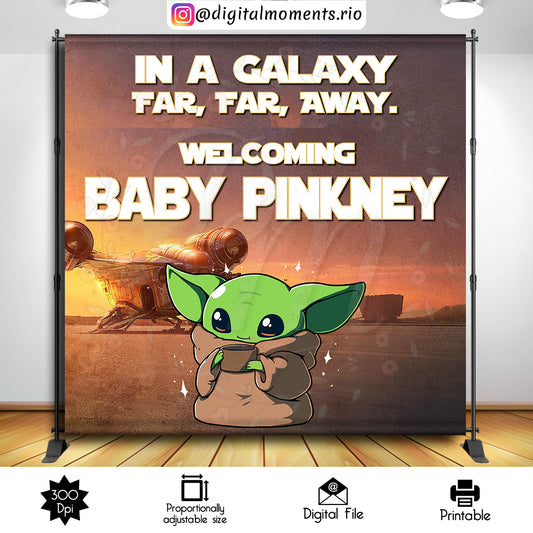 Bebé Yoda 8x8 Fondo personalizado, solo archivo digital