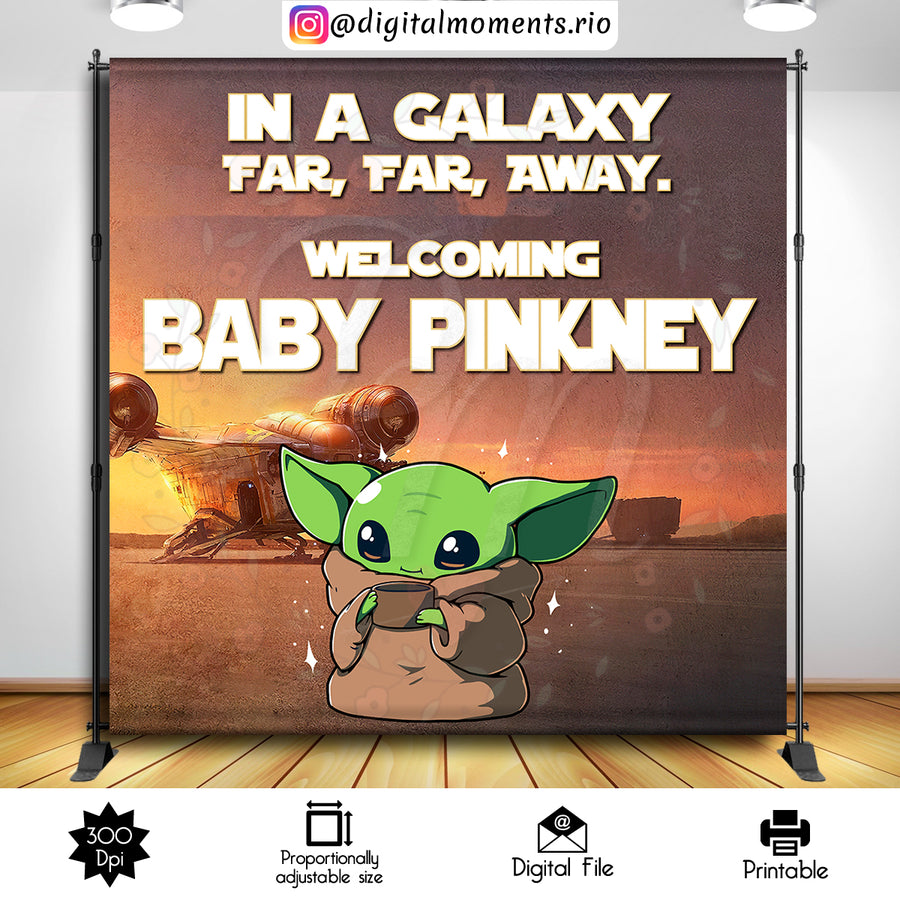 Baby Yoda 8x8 Custom Backdrop, Digital file only | Custom Digital Download for Kids Party or Event