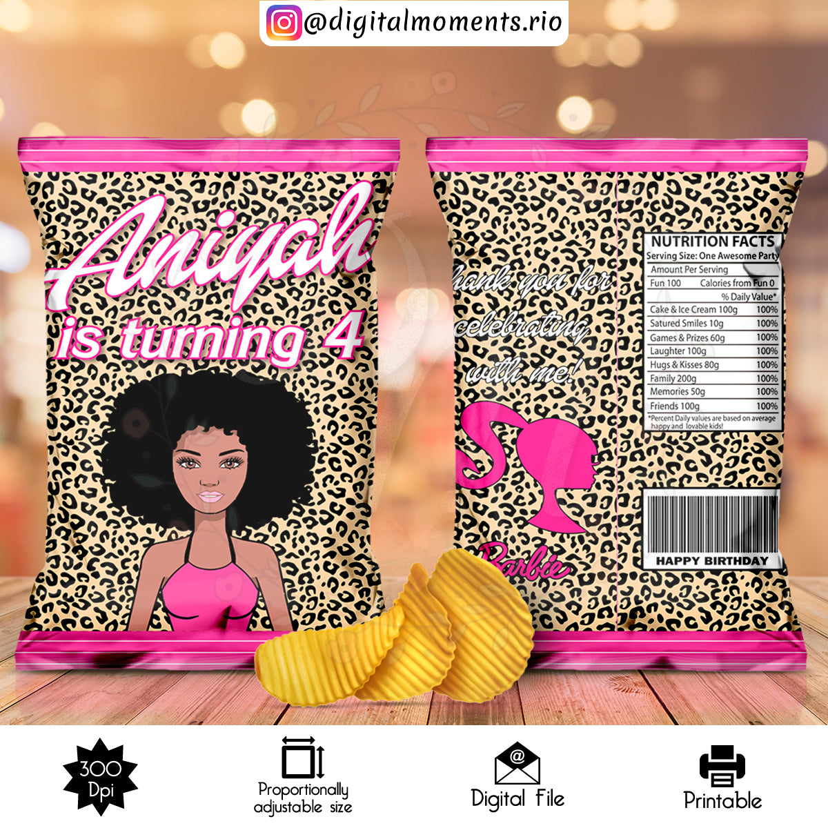 Packaging  Wrapping Barbie theme party with friends chip bag Packaging  Mailing  Displays etnacompe