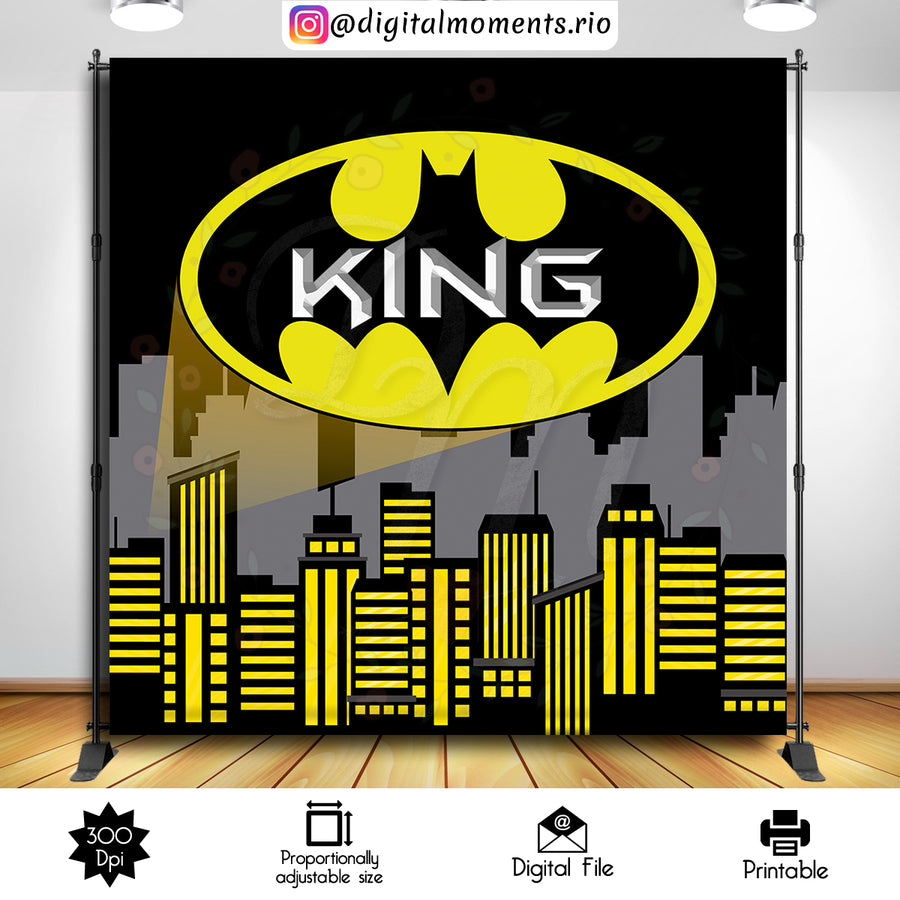 Batman 8x8 Custom Backdrop, Digital file only | Custom Digital Download for Kids Party or Event