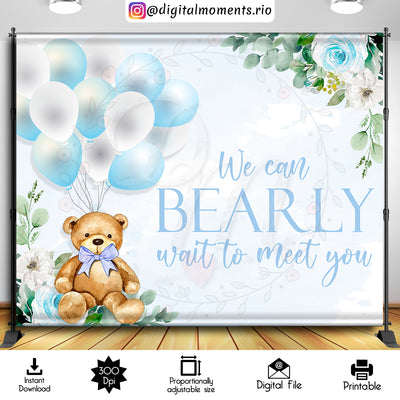 Diseño de telón de fondo digital Teddy Bear 10x8, descarga instantánea