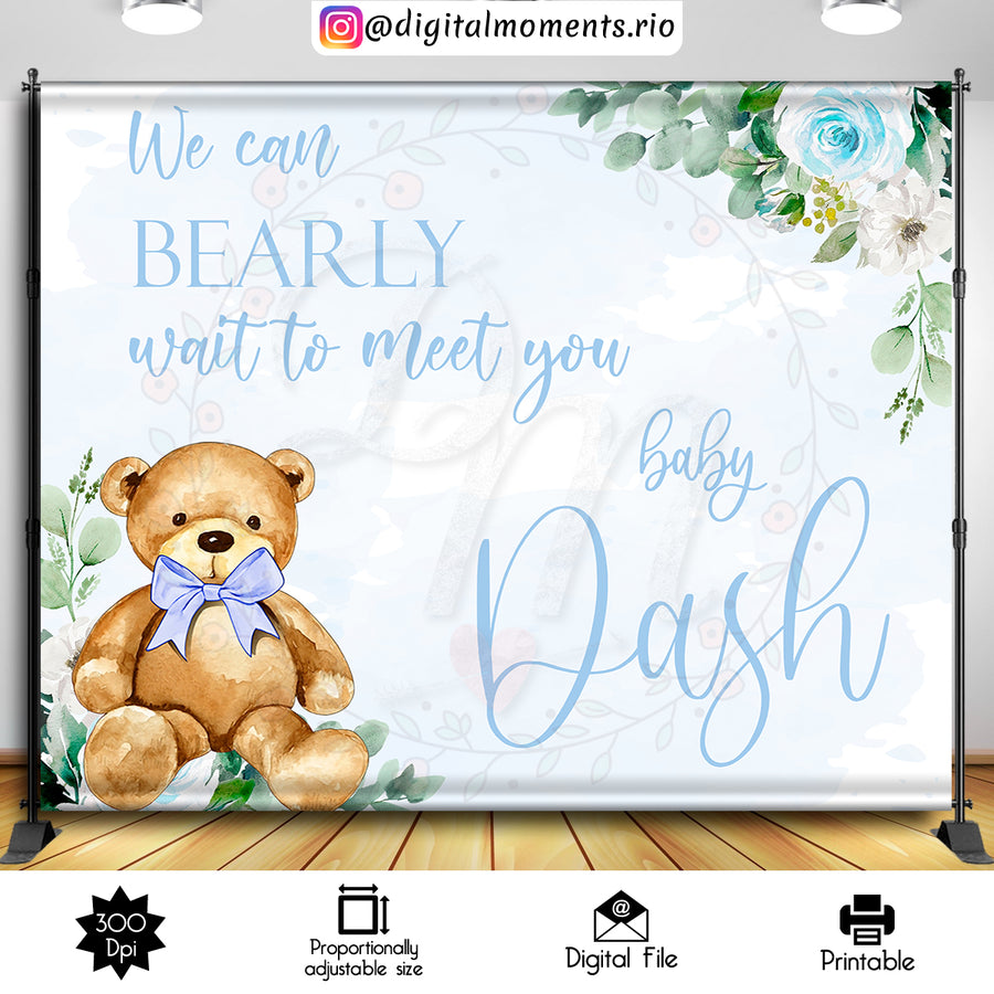 Teddy Bear 10x8 Custom Backdrop, Digital file only | Custom Digital Download for Kids Party or Event