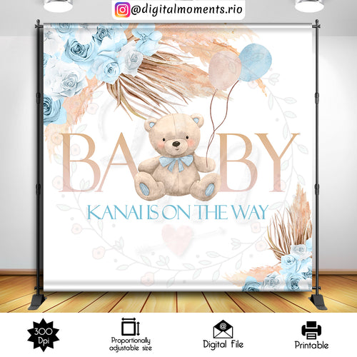 Bearly Boho 8x8 2, events, custom, 8x8, bear, teddy, backdrop