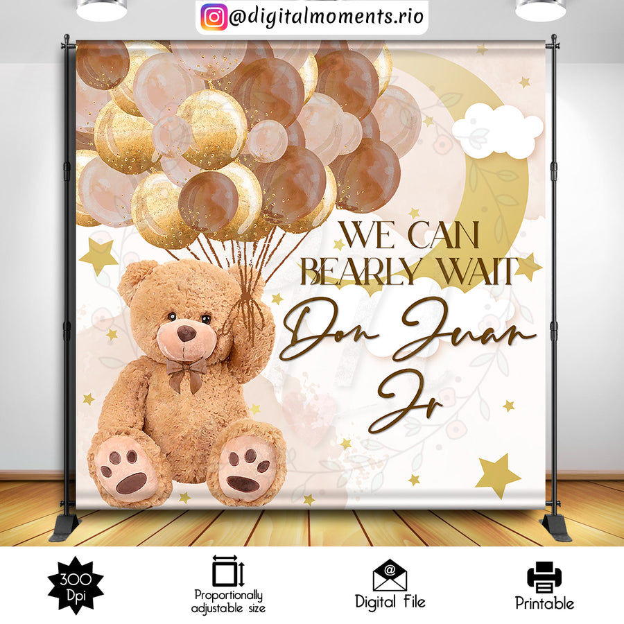 Teddy Bear 8x8 Custom Backdrop, Digital file only | Custom Digital Download for Kids Party or Event