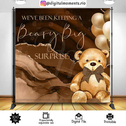 Black And Gold Bear 8x8, events, custom, 8x8, bear, teddy, backdrop