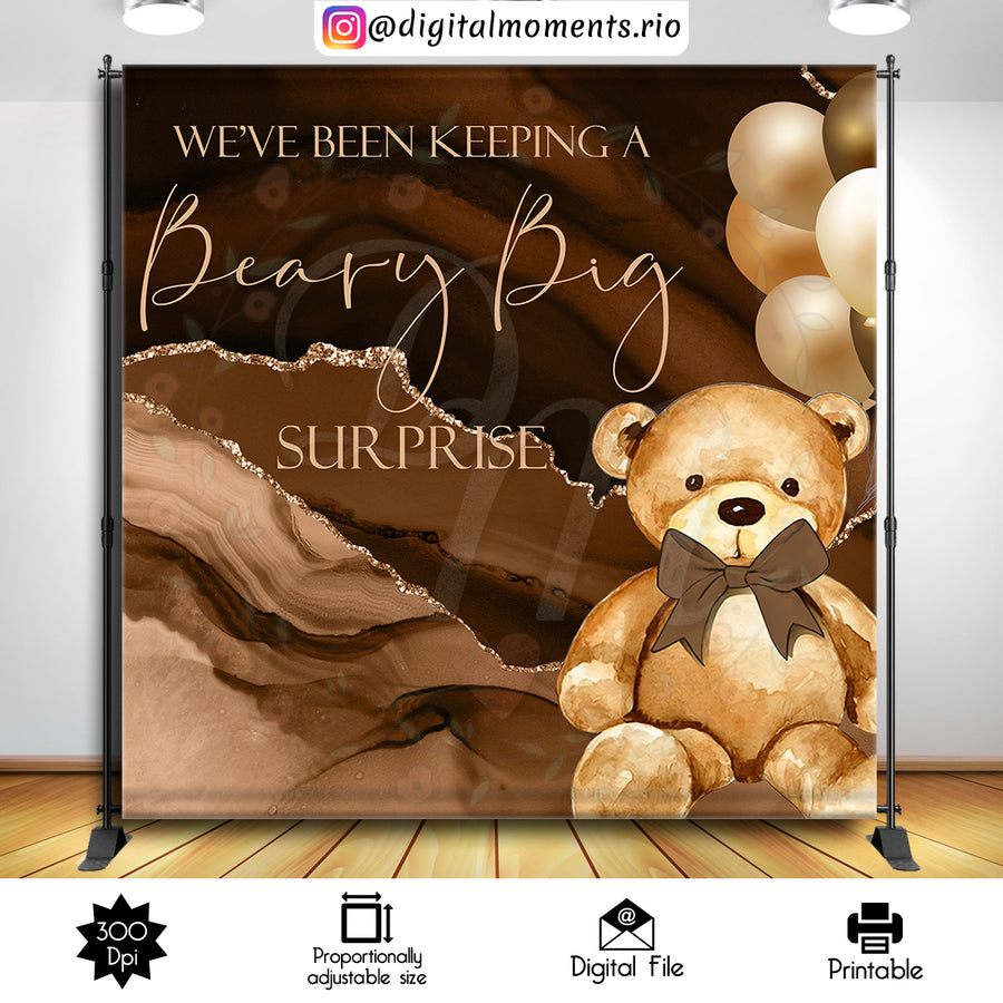 Teddy Bear 8x8 custom backdrop, Digital file only | Custom Digital Download for Kids Party or Event