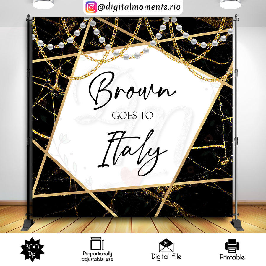 Black and Gold Marble 8x8 custom backdrop, Digital file only | Custom Digital Download for Kids Party or Event