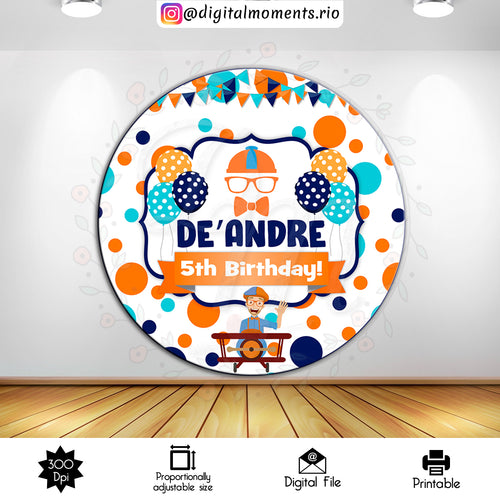 Blippi Plate Insert, events, custom, blippi, backdrop, 6x6