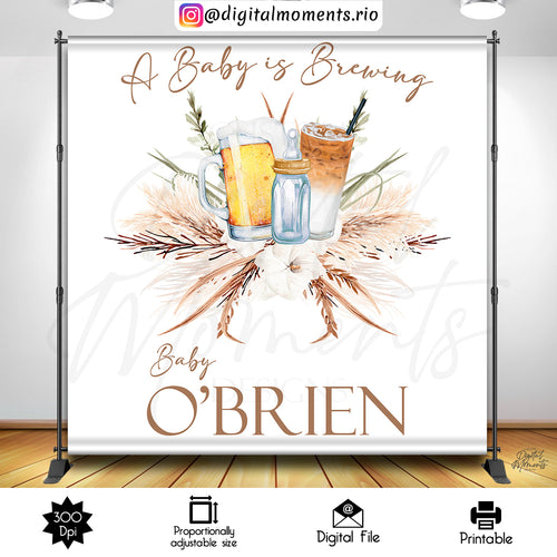 A Baby is Brewing 8x8 Custom Backdrop, Digital file only