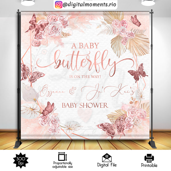 Butterflies 8x8 custom backdrop, Custom Digital File | Digital Download for Events for Events. 8x8, arts, backdrop, backdrop-sign, butterfli…