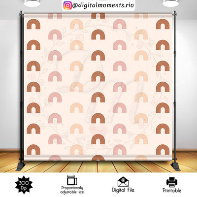 Boho Rainbow - Backdrop - Baby Shower