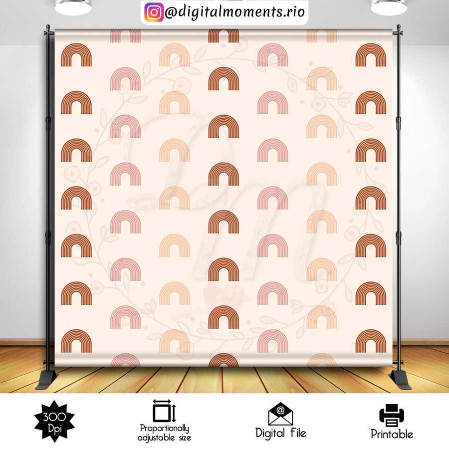 Boho Rainbow 8x8 Custom Backdrop, Digital file only | Custom Digital Download for Kids Party or Event