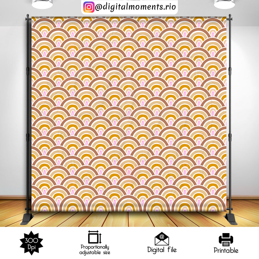 Boho Rainbow 8x8 Custom Backdrop, Digital file only | Custom Digital Download for Kids Party or Event