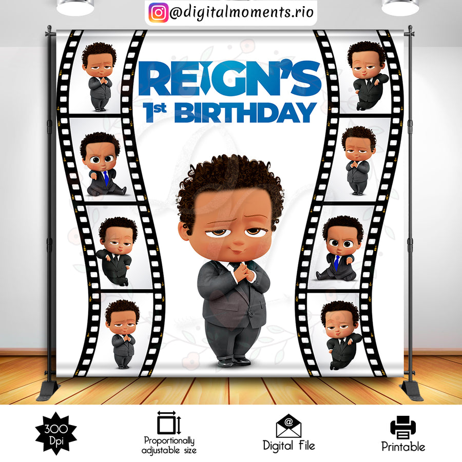 Boss Baby 8x8 Custom Backdrop, Digital file only | Custom Digital Download for Kids Party or Event