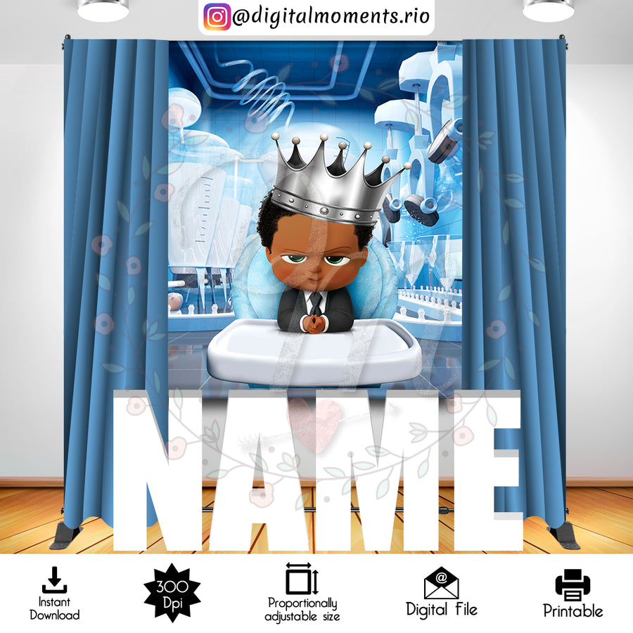 Boss Baby 5x6 Digital Backdrop Design, Instant Download | Custom Digital Download for Kids Party or Event