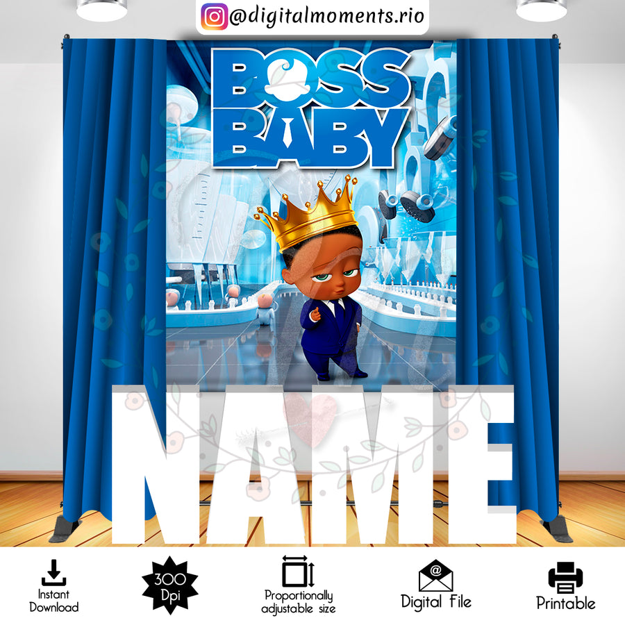 Boss Baby 5x6 Digital Backdrop Design, Instant Download | Custom Digital Download for Kids Party or Event