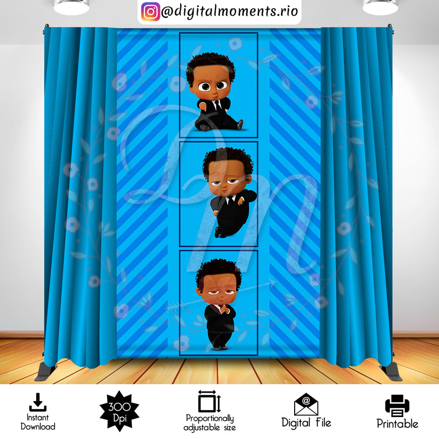 Boss Baby 5x8 Digital Backdrop Design, Instant Download | Custom Digital Download for Kids Party or Event