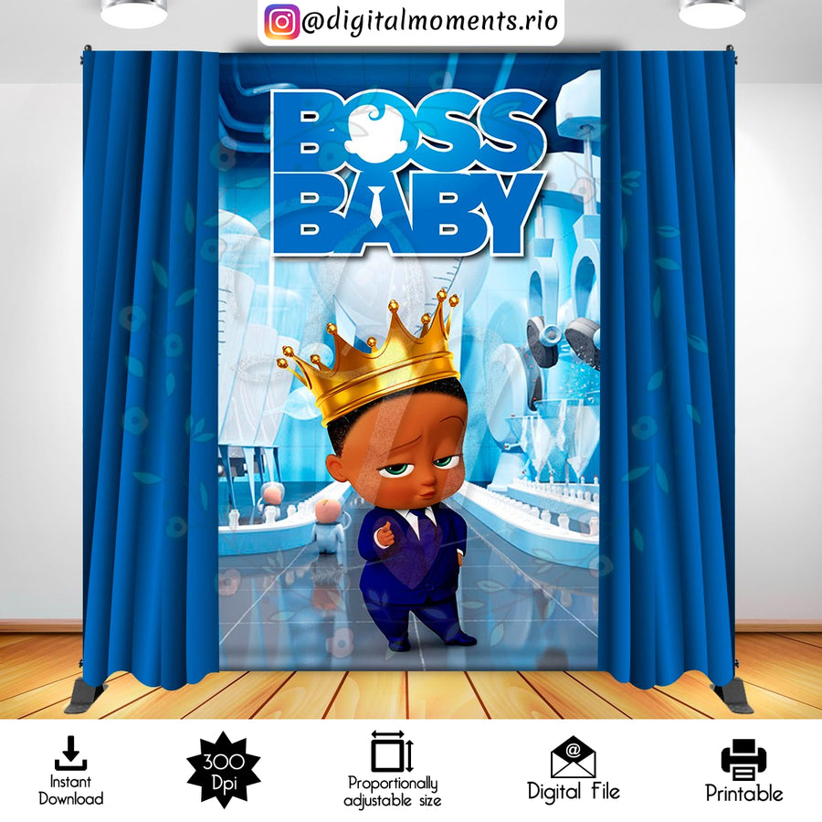 Boss Baby 5x8 Digital Backdrop Design, Instant Download | Custom Digital Download for Kids Party or Event