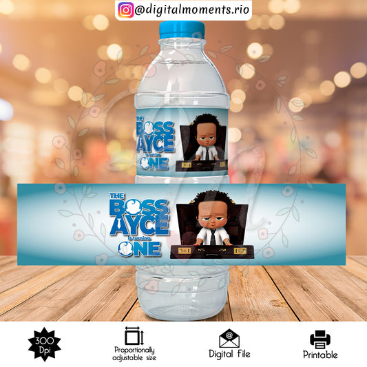 Etiqueta de botella de agua personalizada Boss Baby, solo archivo digital