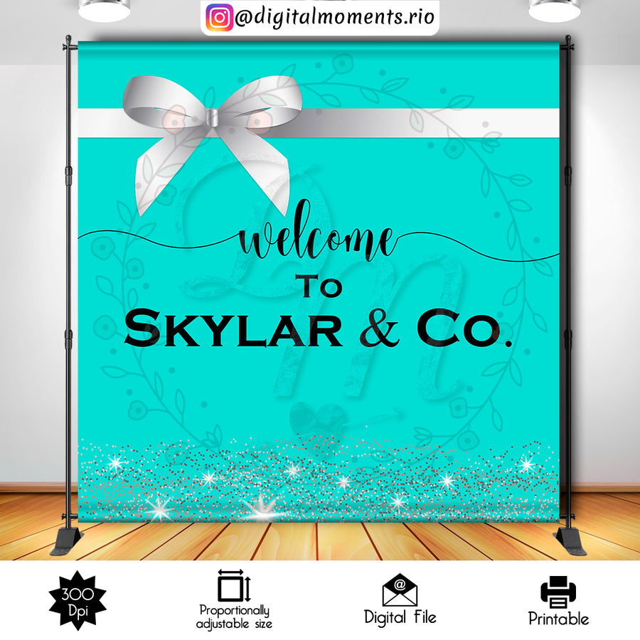 Baby & Co. 8x8 Custom Backdrop, Digital file only | Custom Digital Download for Kids Party or Event