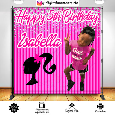 Barbie - Backdrop - Birthday