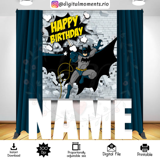 Diseño de fondo digital Batman 5x6, descarga instantánea