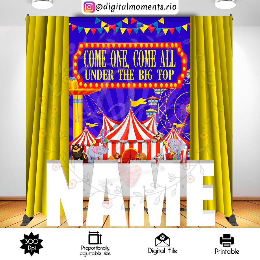 Carnival 5x6 Custom Backdrop, Digital file only | Custom Digital Download for Kids Party or Event