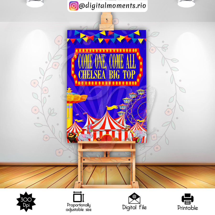 Carnival 2x3 Custom sign, Digital file only | Custom Digital Download for Kids Party or Event