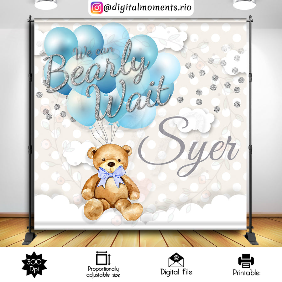 Teddy Bear 8x8 Custom Backdrop, Digital file only | Custom Digital Download for Kids Party or Event