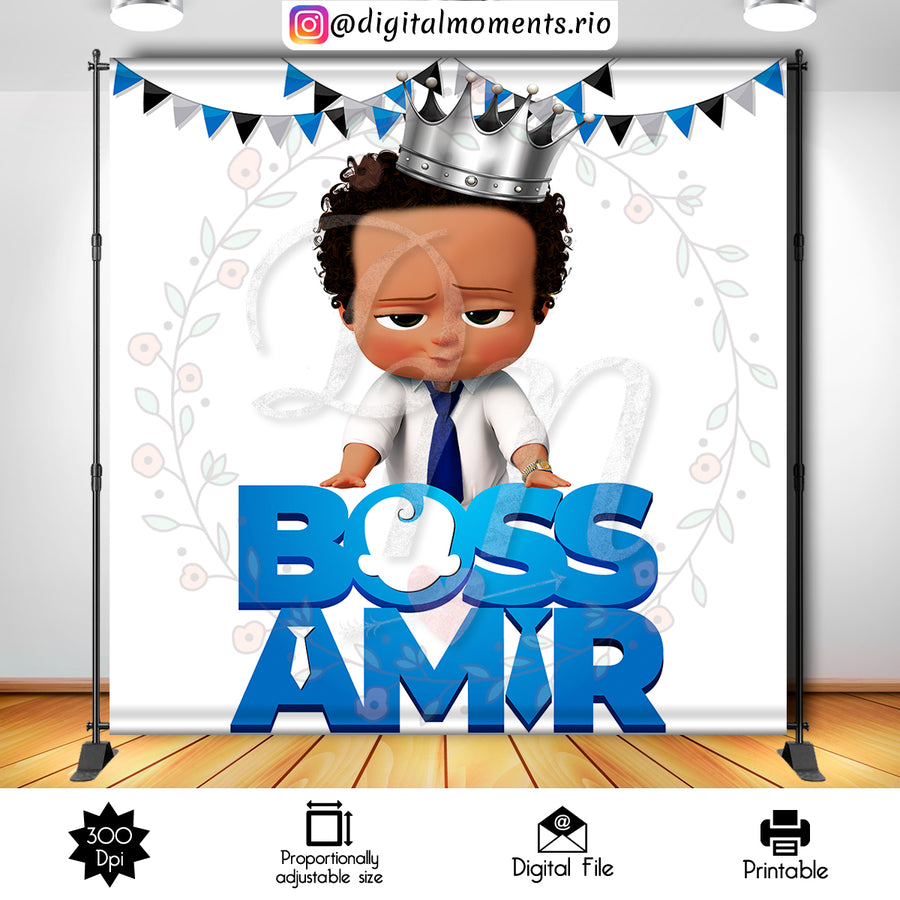 Boss Baby 8x8 Custom Backdrop, Digital file only | Custom Digital Download for Kids Party or Event