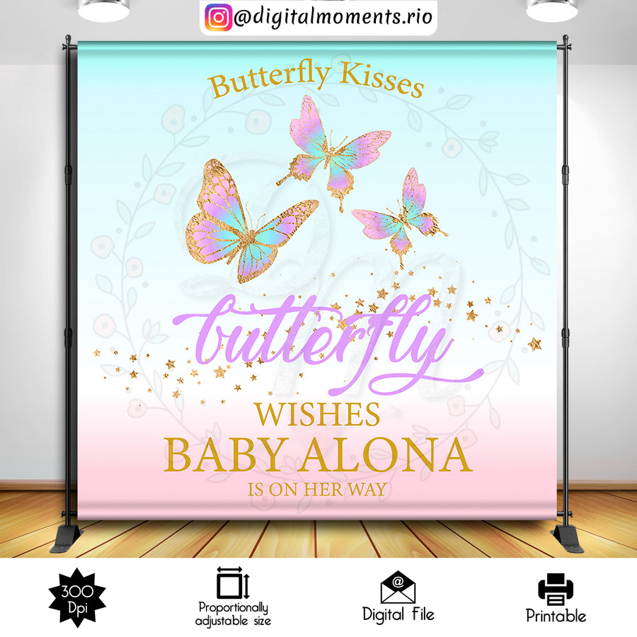 Butterflies 8x8 custom backdrop, Digital file only | Custom Digital Download for Kids Party or Event