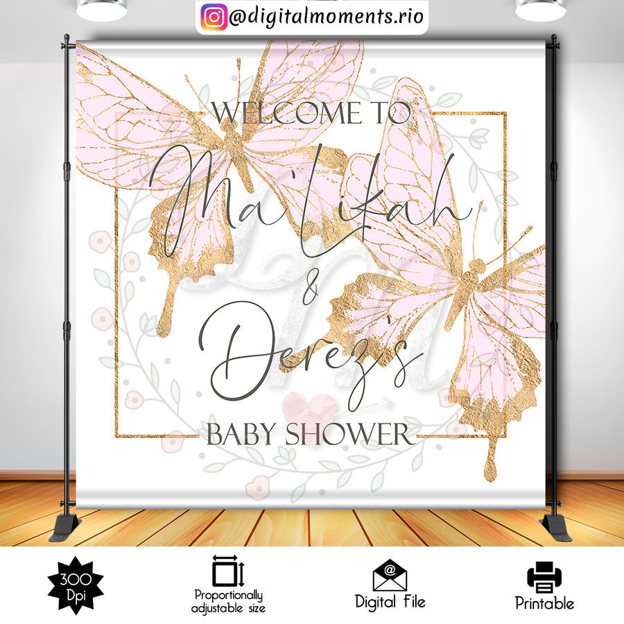 Butterflies 8x8 Custom Backdrop, Digital file only | Custom Digital Download for Kids Party or Event