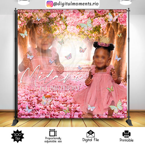 Buttlerflies 8x8 Custom Backdrop with 1 picture, Digital file only