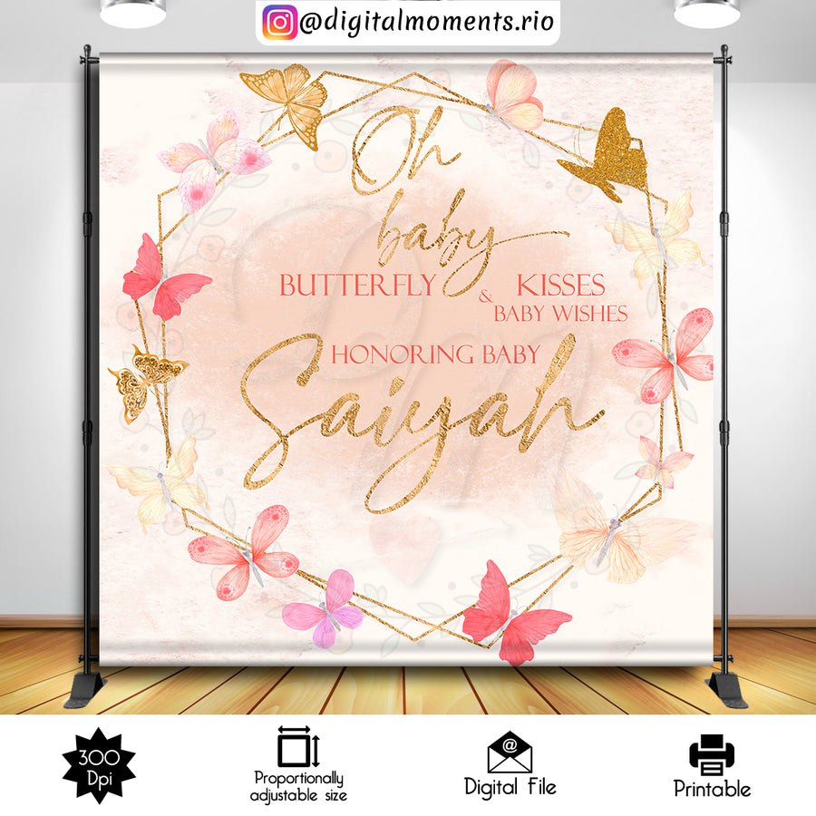 Butterflies 8x8 Custom Backdrop, Digital file only | Custom Digital Download for Kids Party or Event